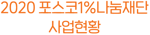 2020 포스코1%나눔재단 사업현황
