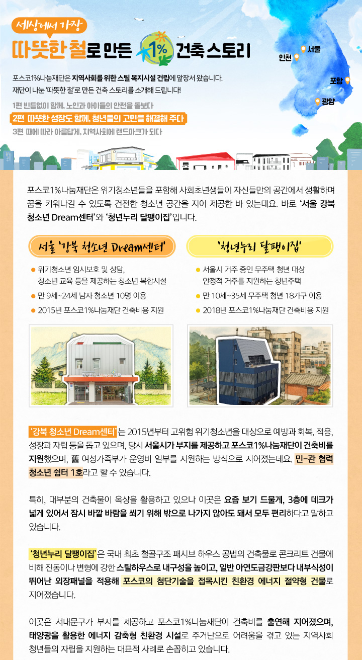 서울 강북 청소년 드림센터와 청년누리 달팽이집